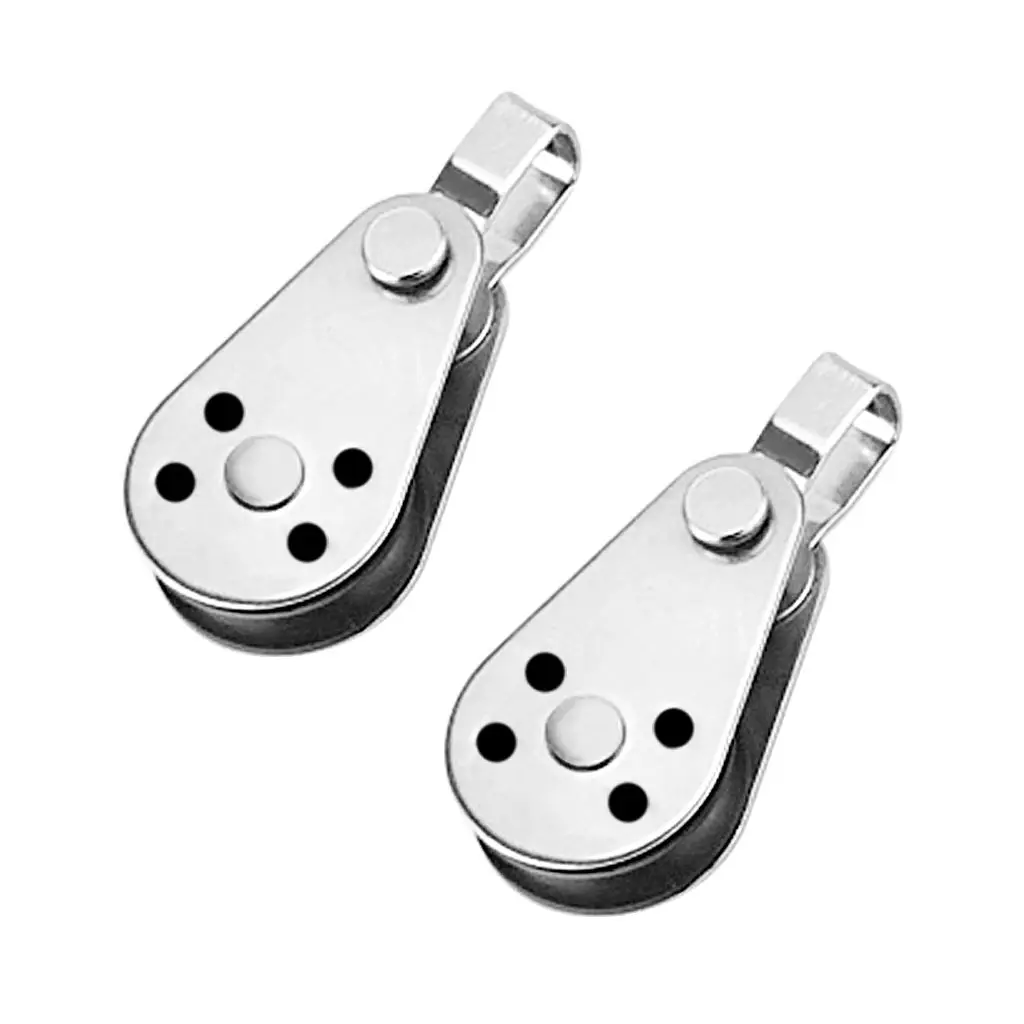 

2 Pieces 316 Stainless Steel Wire Rope Single Sheave Blocks, Anchor Rigging