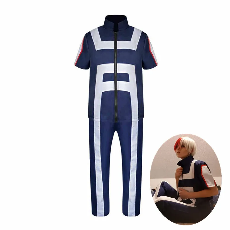 

Men Women My Hero Academia Boku No Hero Cosplay Costume Adult School Uniform Sport Suit Tshirt Pants Anime Party Wig
