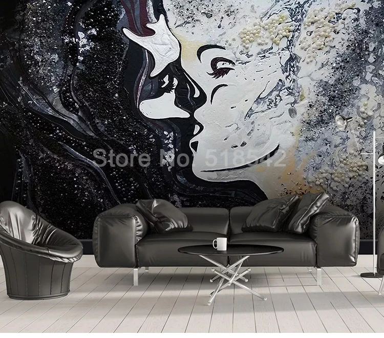 Custom Wall Murals 3D Wallpaper For Bedroom Walls Nordic Creative Hand Painted Abstract Beauty Art Wall Painting Living Room 3D