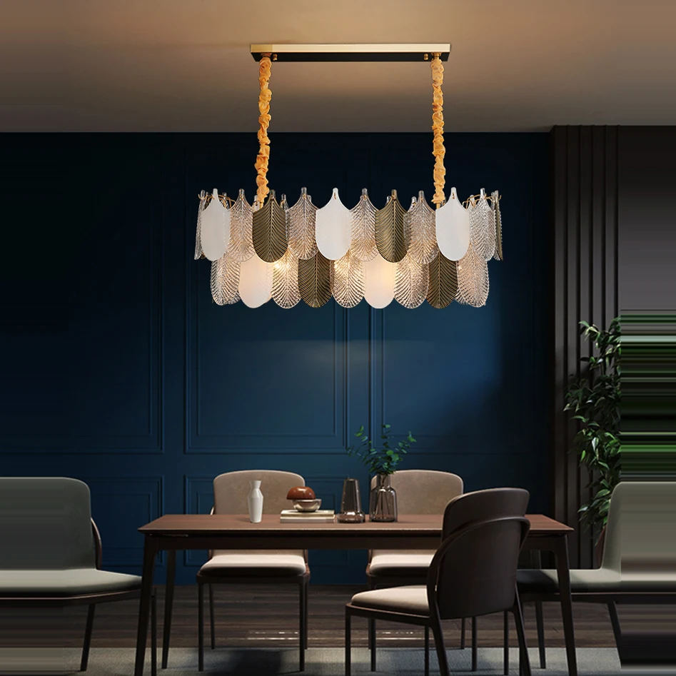 Lámpara LED postmoderna de acero inoxidable para comedor, luminaria de suspensión con Lustre de iluminación de diseño Art Deco para sala de estar