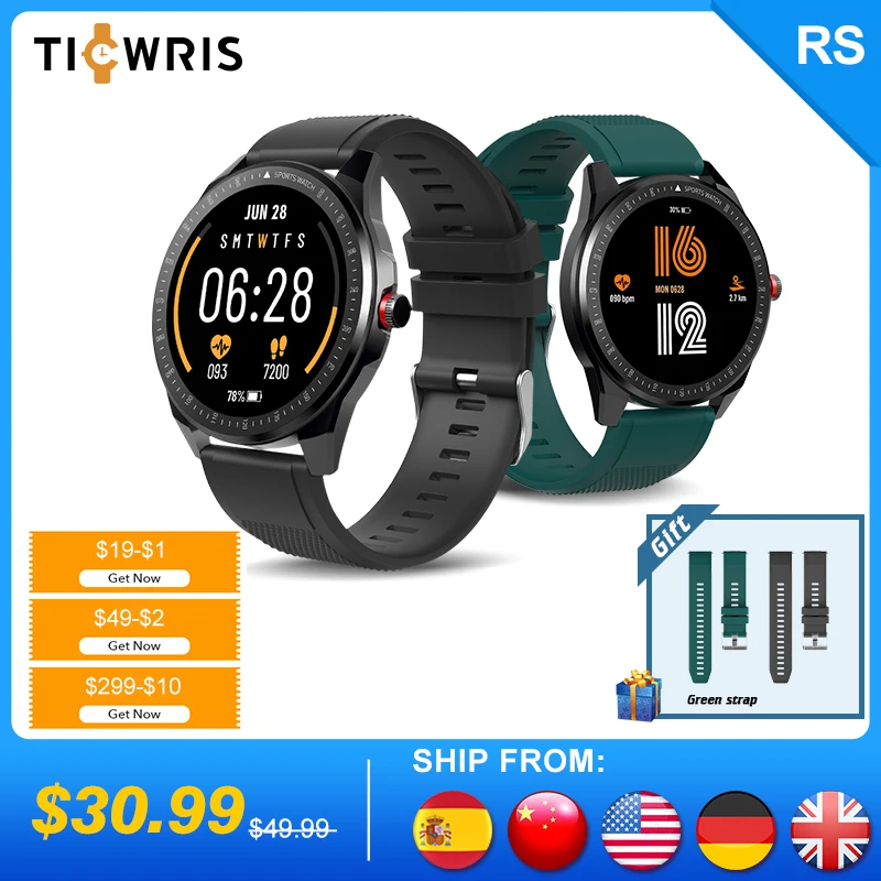 

New Ticwris RS Smartwatch Men IP68 waterproof Heart Rate Monitor Sport Fitness Track Bluetooth 5.0 Smart Watch For Android IOS