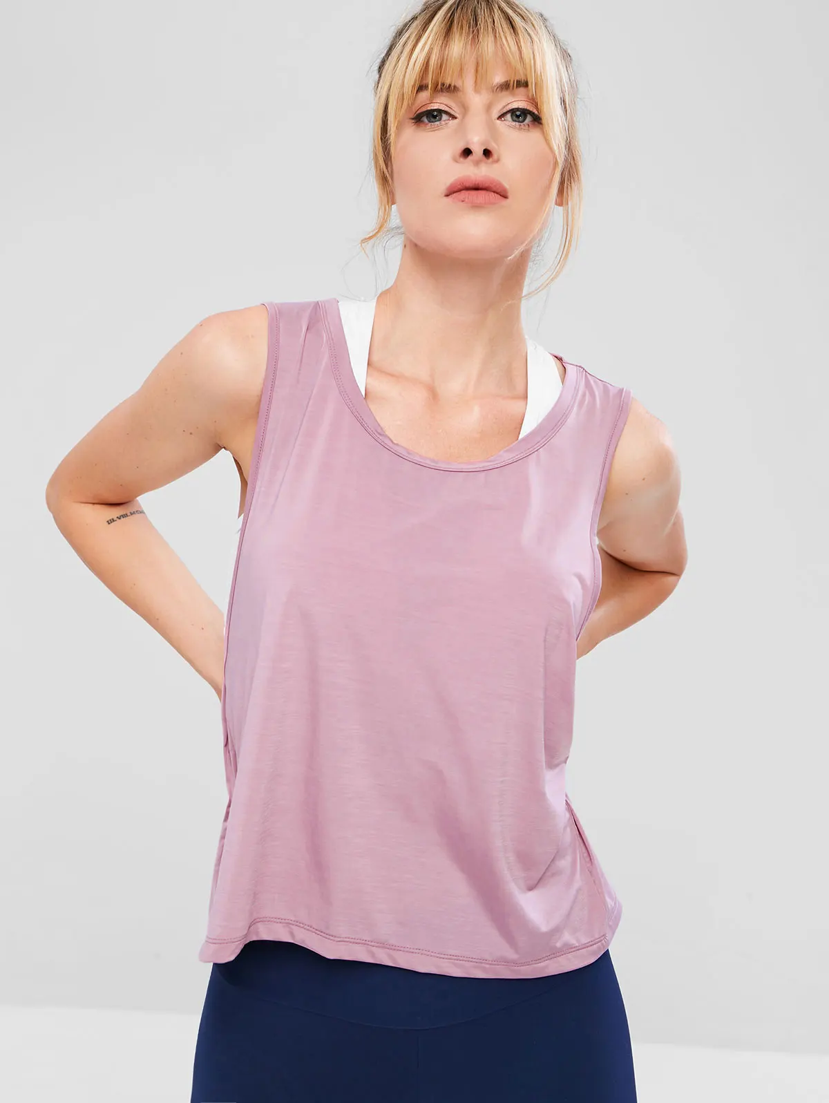 ZAFUL майка для бега летняя сексуальная женская с разрезом на спине Спортивная без