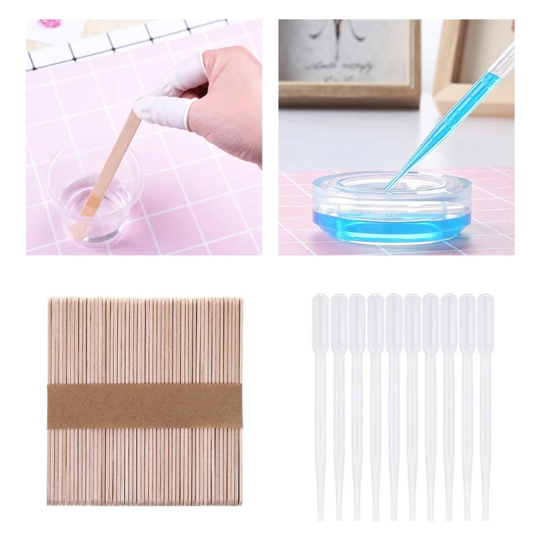

N0HE Resin Silicone Measuring Cup Silicone Mixing Cups Resin Tool Set with Disposable Measuring Cup Resin Epoxy Resin Tool