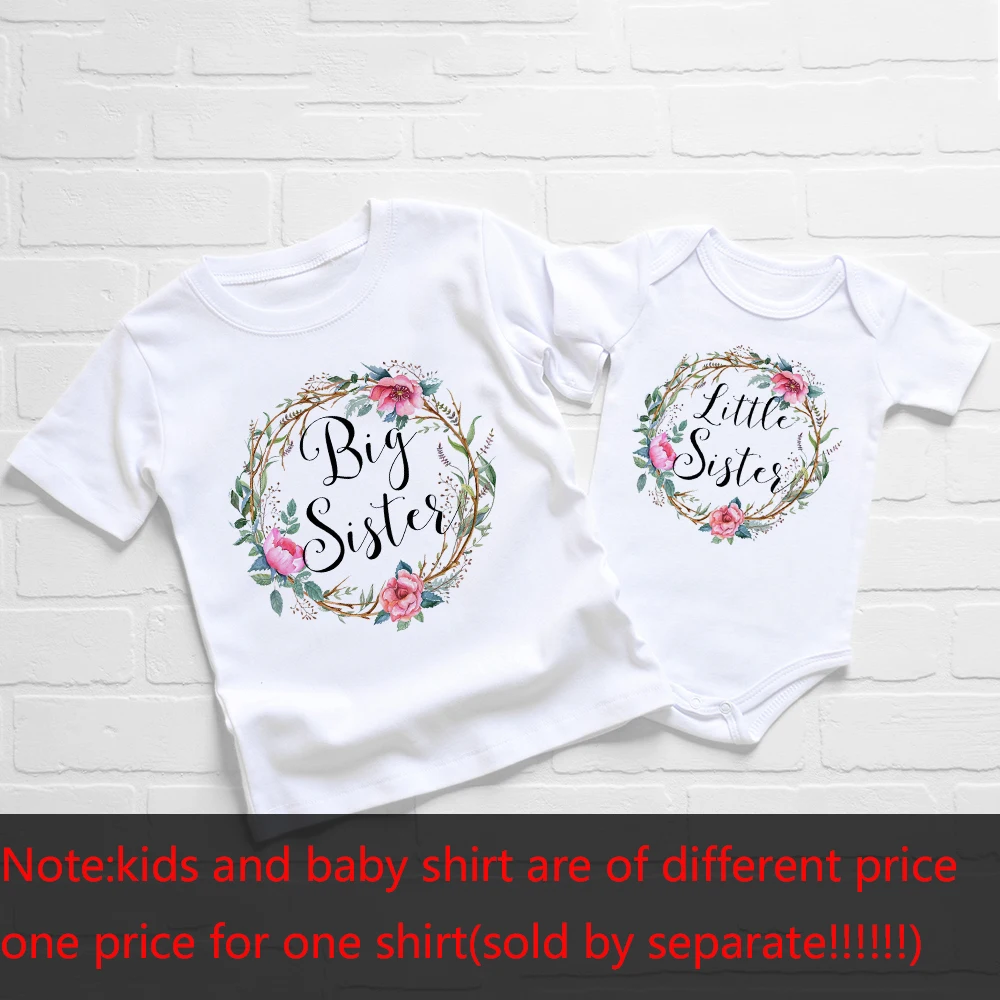 Camisetas de las hermanas grandes/peque&ntilde;as, pelele para beb&eacute;, camisetas para ni&ntilde;os, mono a juego de aspecto familiar y camisetas para ni&ntilde;as, ropa Bff, 1 ud.-1