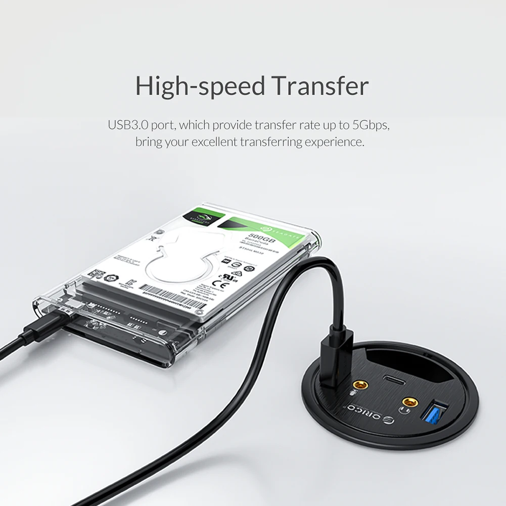 ORICO DESK-2U1C Настольный втулка USB 3 0 концентратор Type-A Type-C аудио порт ключ сплиттер