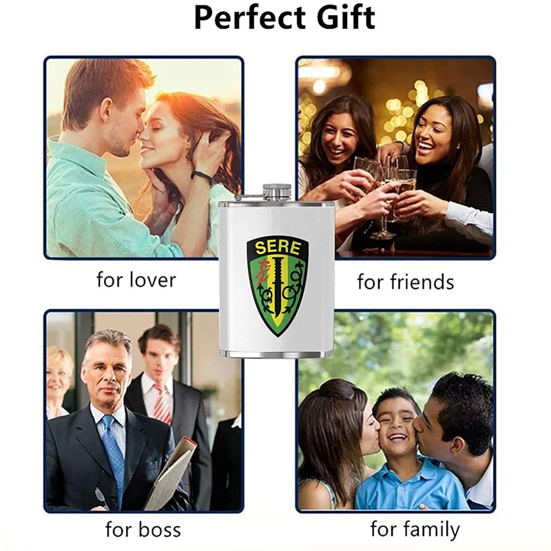 

Hip Flask Stainless Steel Pocket Flask Leakproof Wine Bottle 8oz Men's Women's Travel Camping Fishing Drink Bar Travel