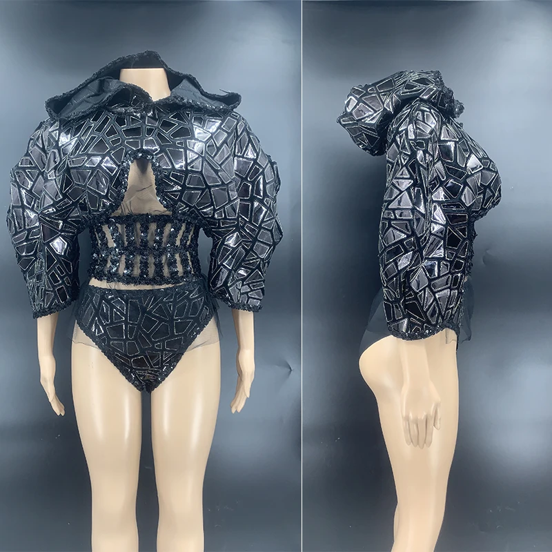 

Female Mirror Stage Costume Festival Rave Outfit Dancer Singer Performance Clothing Nightclub Gogo Jazz Pole Dance Wear VDB4238