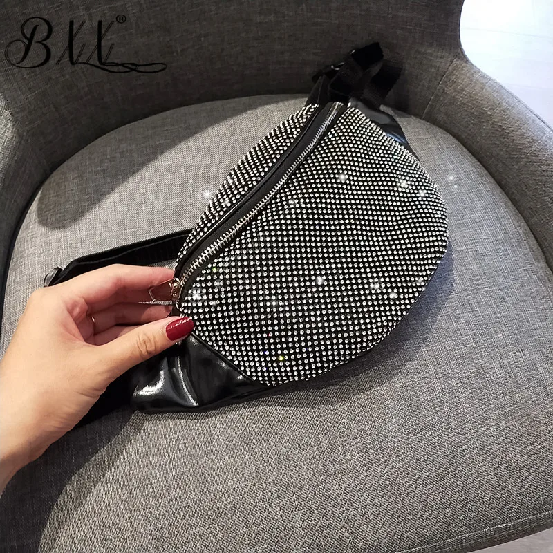 BXX Sac/ модные осенне-зимние роскошные женские сумки дизайнерские Стразы поясная сумка с цепочкой диагональная упаковка ZE874