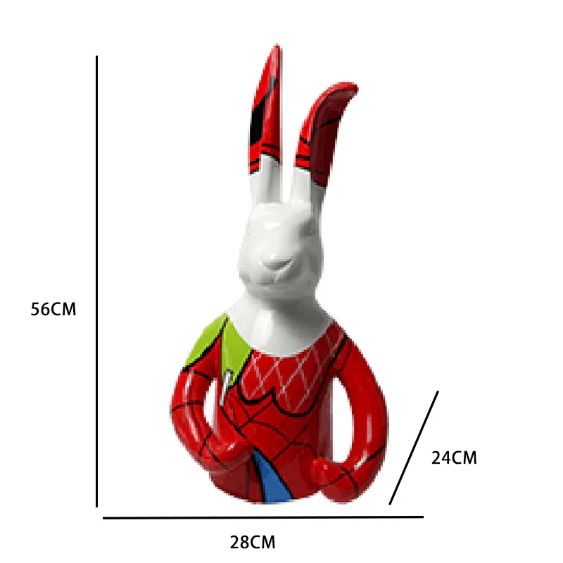 

Скандинавский полимерный кролик ручной работы, скульптура для изобразительного искусства, домашнее украшение, Современная гостиная, насто...