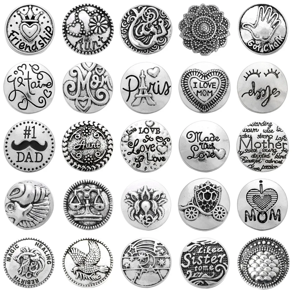 

6 шт./лот металлическая защелкивающаяся КНОПКА 18 мм 20 мм папа мама сестра Поверьте кнопки защелки подходят оснастки ювелирные изделия DIY акс...