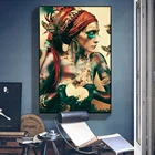 Женское кольцо с плакат с бабочками Holding раковины татуированные Красота Холст Картина Настенный декор для Гостиная