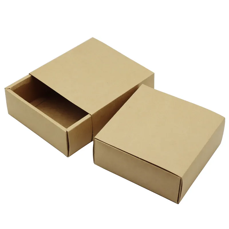

24Pcs/Lot Classic Kraft Paper Pull-out Gift Box Blank Paper Cardboard Candy/Jewelry/Crafts Packaging Drawer Boxes