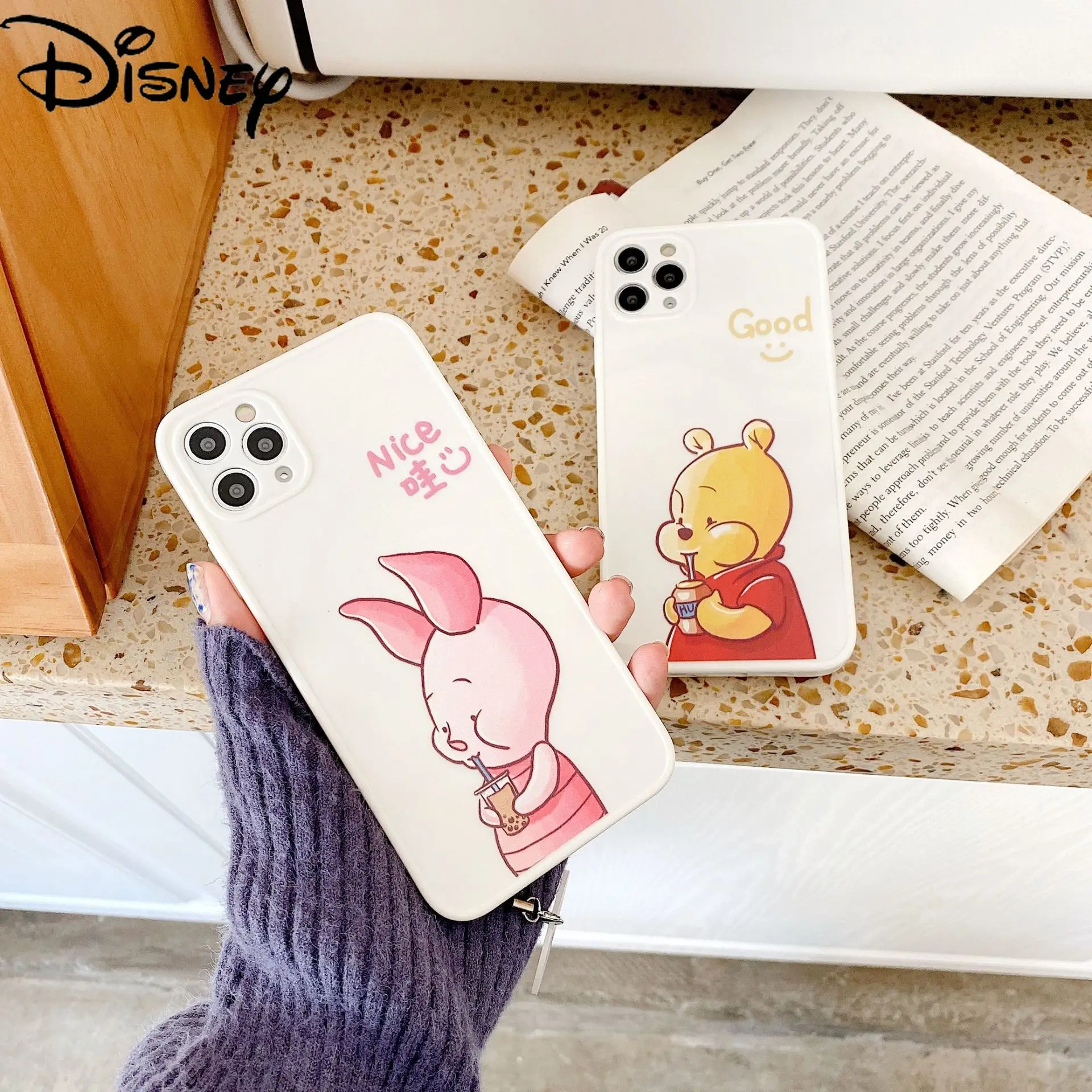 

Disney Winnie The Pooh for IPhone 7/8P/X/XR/XS/XSMAX/11/12/12pro/12mini Simple Cartoon Anti-drop Phone Case