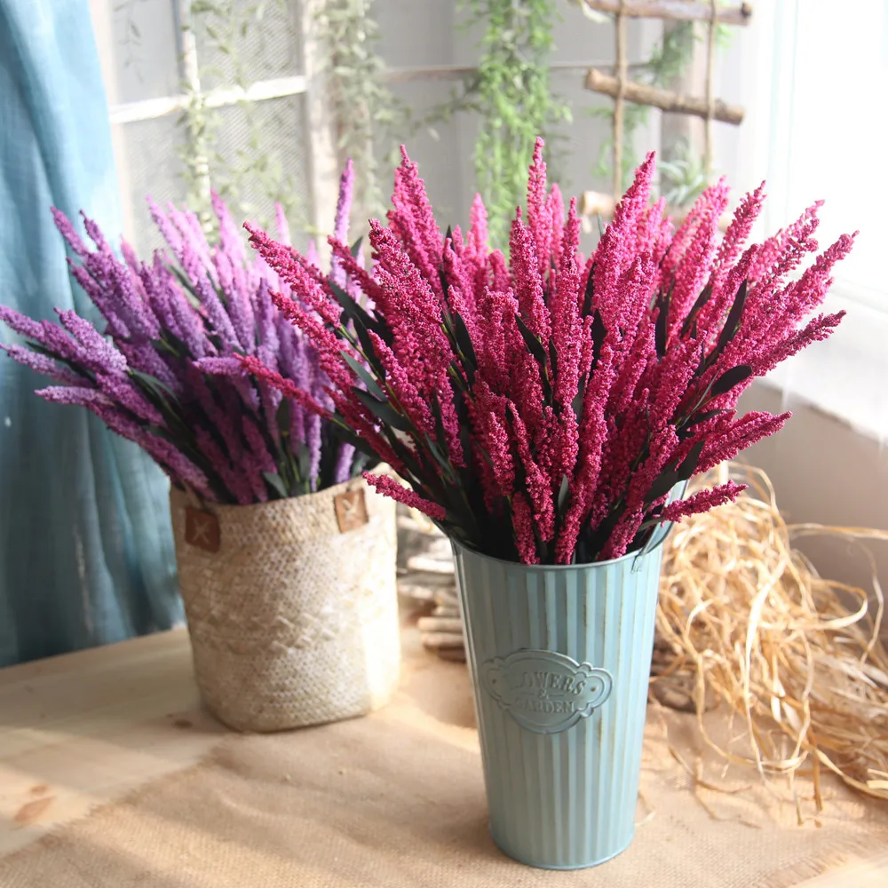 

12 Heads 64cm Artificial Lavender Flowers Home Garden Wedding Birthday Decoration party supplies Fake Flowers DIY Baby Wreath#