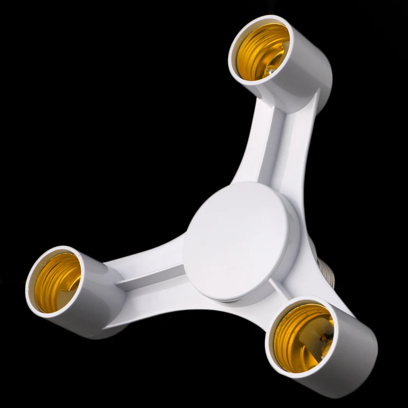 

3 In 1 E27 To 3E27 Base Socket Splitter LED Light Lamp Bulb Adapter Holder White 32CC