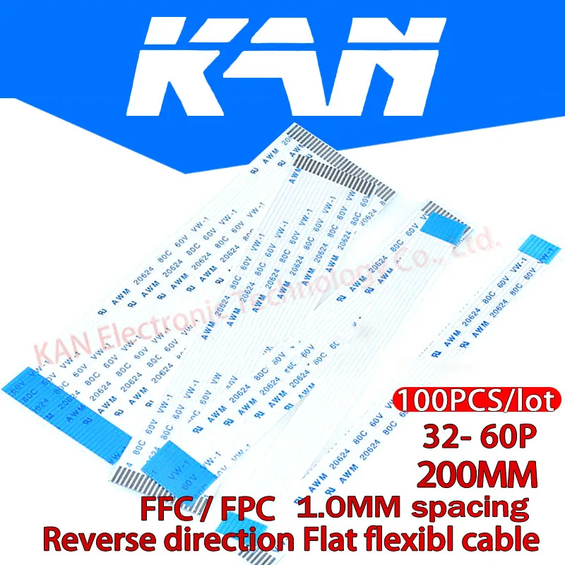 Бесплатная доставка 100 шт. плоский гибкий кабель FFC FPC AWM 20624 80C 60 в Φ 200 мм