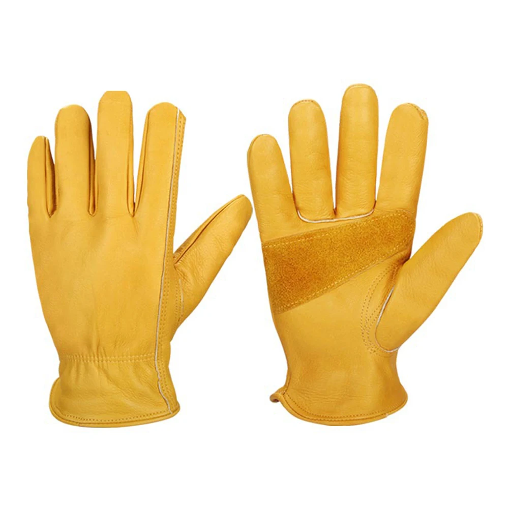 

Welding Glove Work Welder'S Cowskin Leather Barbecue Gloves Working Garden Protective Cut Resistant Long Sleeve Glove 3 Sizes