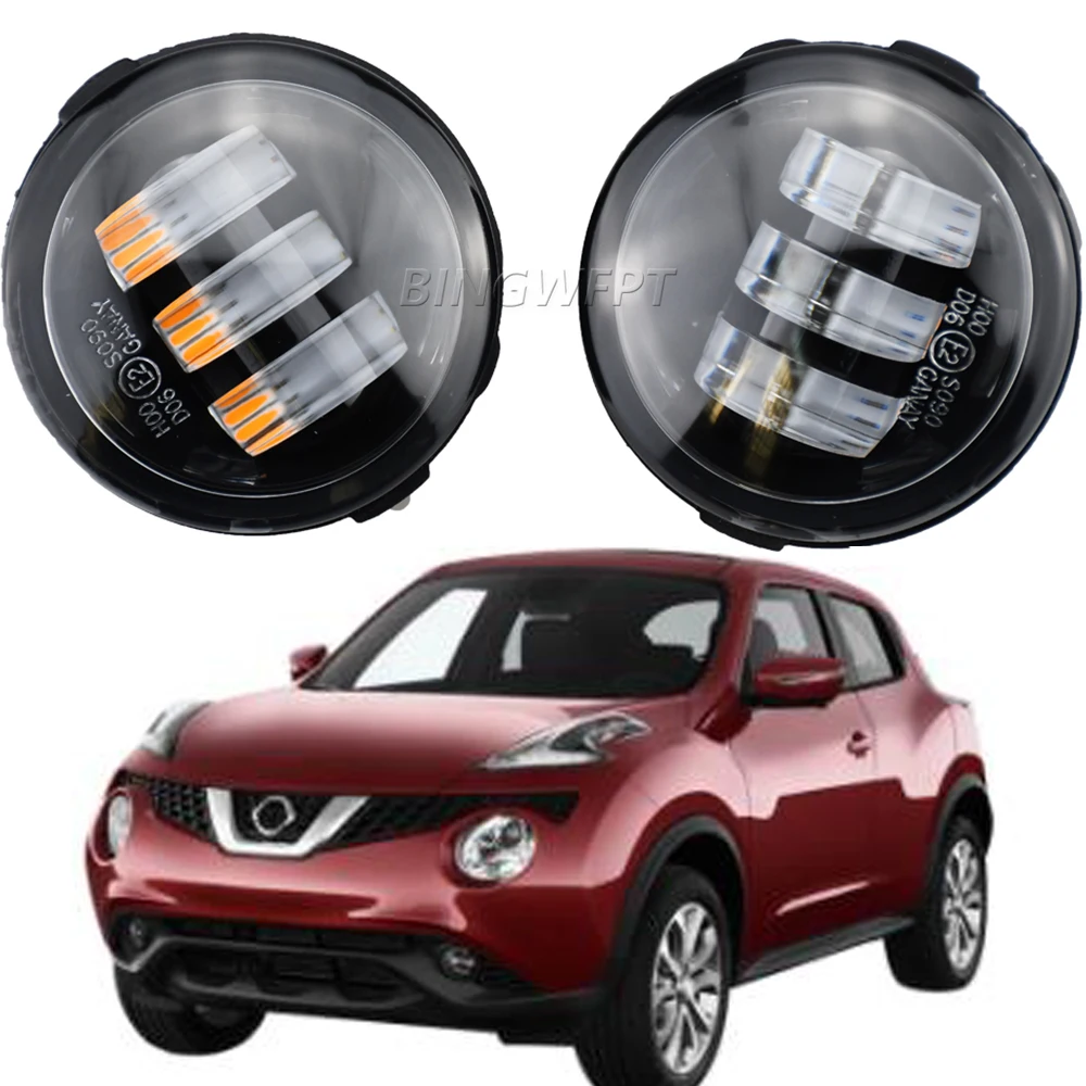 

Автомобильные аксессуары светодиодный Противотуманные фары для Nissan Juke F15 хэтчбек 2010-14 светодиодный ные Противотуманные фары DRL дневные ход...