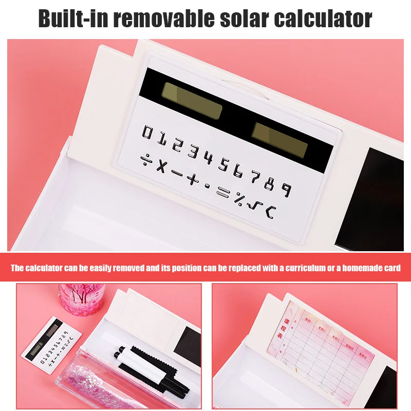

New Quicksand Stationery Box Transparent Cylindrical Pencil Case Multi-Function Pen Case Portable DOM668
