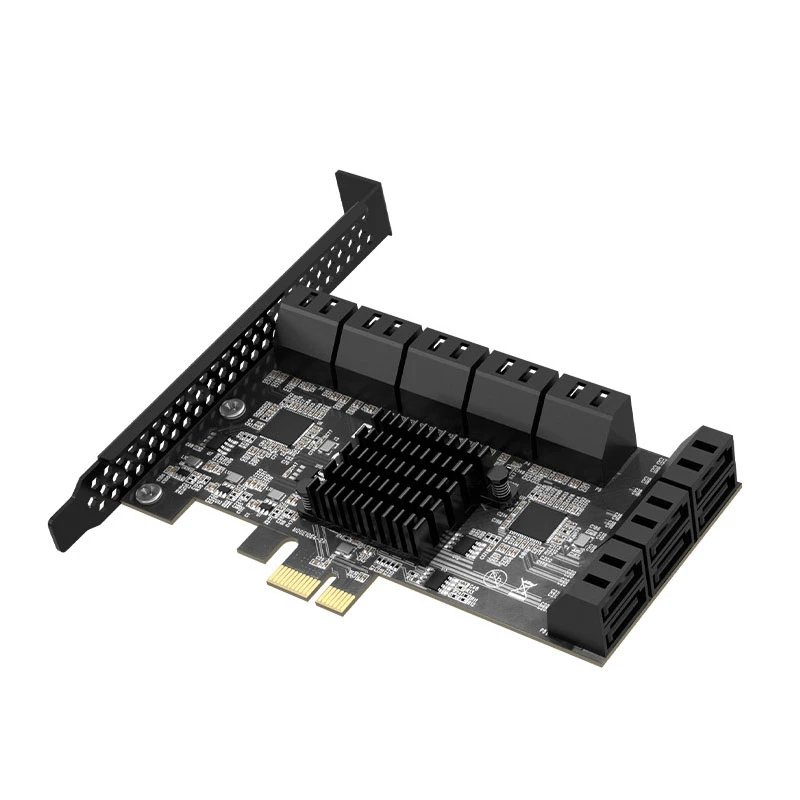 

PCIE SATA Expansion Card PCIE 1X to 16-Port SATA3.0 6Gbps SATA Multi-Port Hard Disk Adapter Riser Card for PC Computer