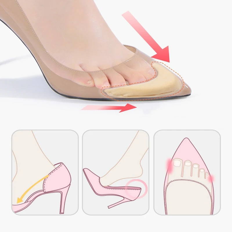 

1pair Toe Plug High Heel Anti-pain Cushion Anti- Pain Inserts Insoles Toe Shoe Accessories Insert Shoes Pad Shoe Yard Adjustment