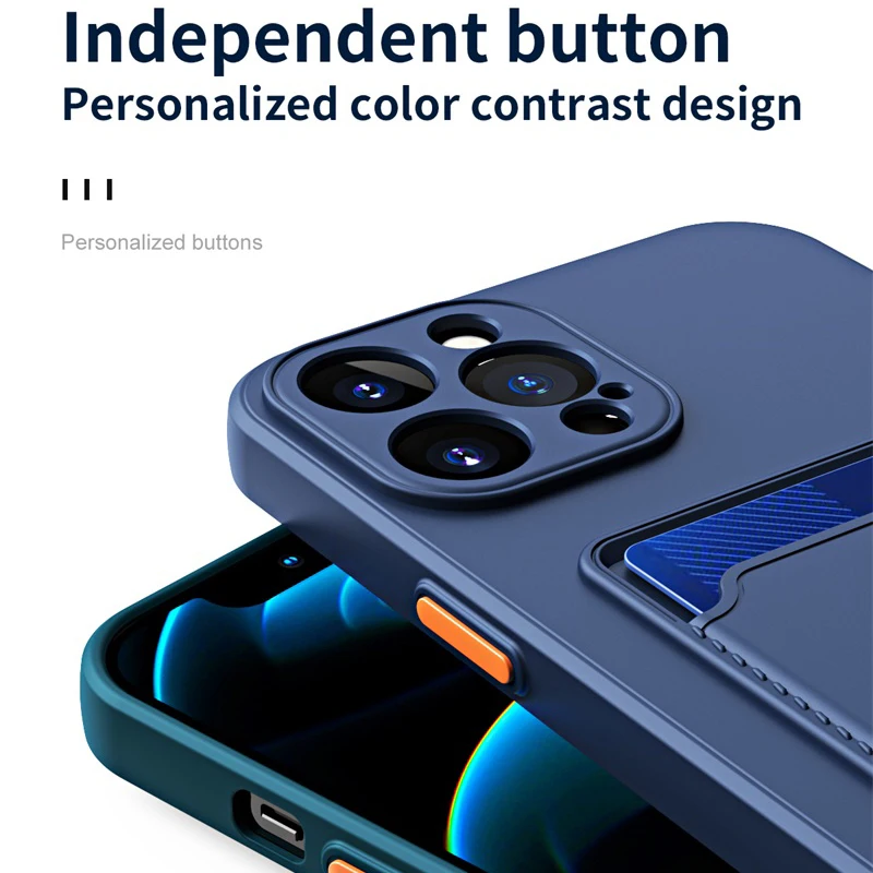 for iphone 13 pro max case card slot wallet square side soft liquid silicon back cover aifon iphoen iphon ipone iphoe 13pro mini free global shipping
