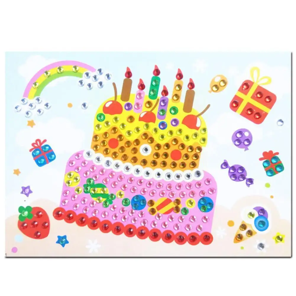 

Hot Sale 5PCS Different Kids Children Kindergarten DIY Diamond Educational Painting Sticker Puzzles Crystal Toys Mosaic G0R3