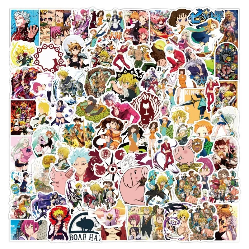 

10/50/100PCS/lot Japan Anime Seven Deadly Sins Stickers Waterproof for DIY Guitar Laptop PS4 Skateboard Kids Toys Sticker