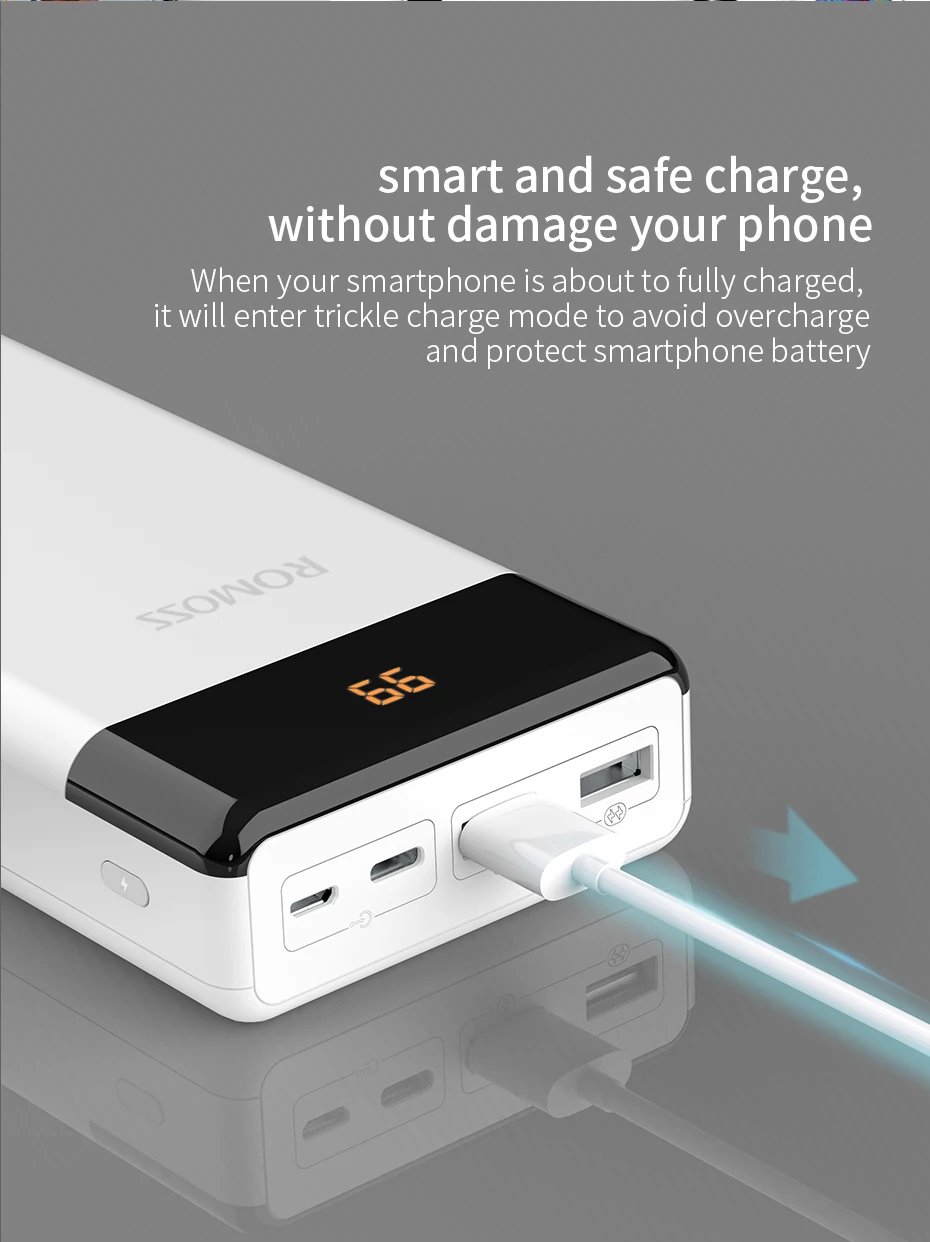 ROMOSS LT30 внешний аккумулятор 30000 мАч usb type C 30000 мАч Внешний аккумулятор зарядное устройство для iPhone 11 для Xiaomi повербанк