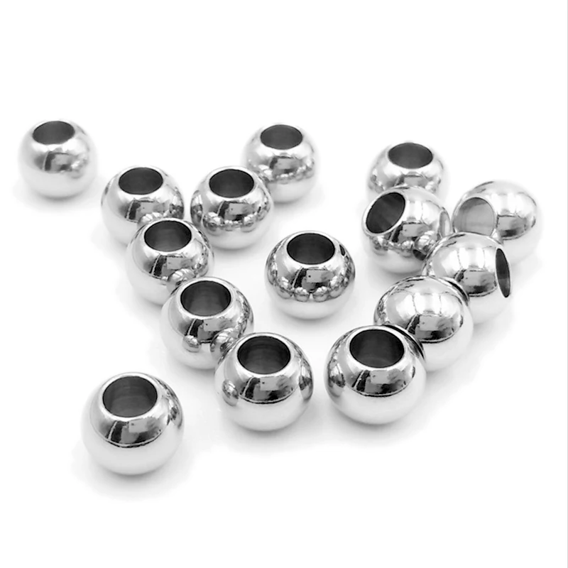 

50Pcs 6mm Round Metal Smooth Spacer Beads Handmade Jewelry Making Accessories Finding Loose Beads DIY Bracelet Necklace