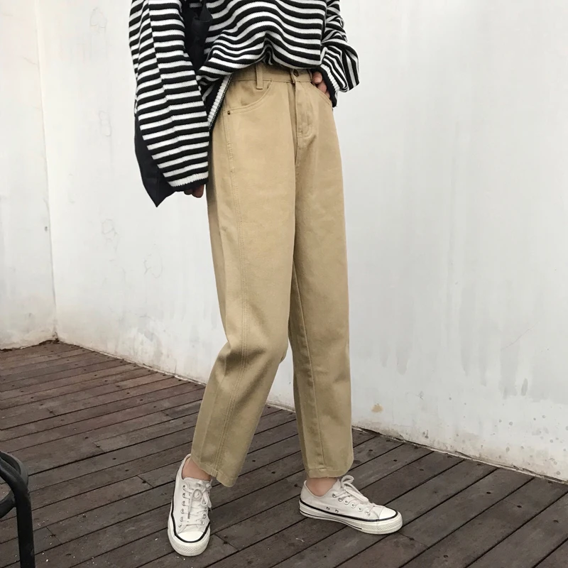 Джинсы Женские однотонные модные элегантные подходящие ко всему