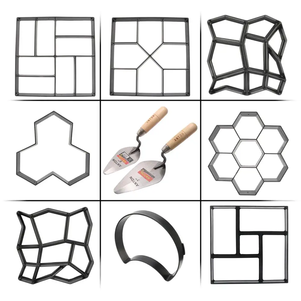 Форма для тротуара в саду, сделай сам, мощение вручную, цементный кирпич, камень, дорожная бетонная форма, форма для изготовления дорожек, многоразовая сделай сам, мощение вручную Форма для тротуара в саду, сделай сам, мощение вручную, цементный кирпич, камень, дорожная бетонная форма, форма для изготовления дорожек, многоразовая сделай сам, мощение вручную