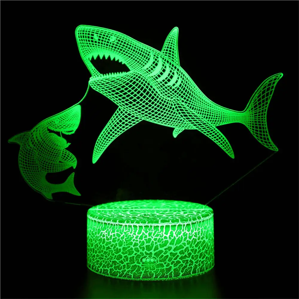 

Marine life shark night light LED 3D light atmosphere light gift party decoration remote control toy animal christmas gift USB