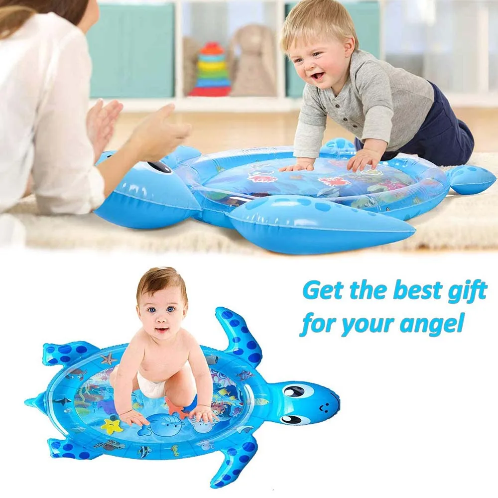 

Cartoon Baby Play Mat Turtle Baby Pat Mat Watermat Spray Pad Inflatable Tummy Time Water Mat Sea Infants Toddlers Play Mat Toy