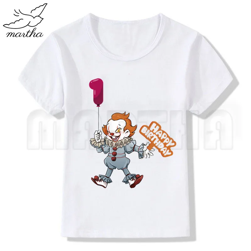 Детская футболка с забавным принтом It Joker С Днем Рождения Короткие футболки для