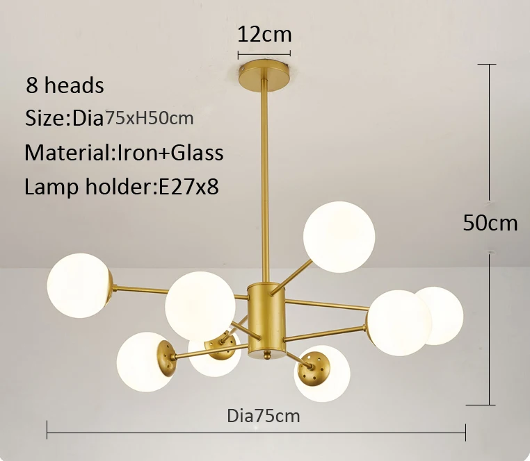 

BIBOTE Люстра стеклянная 16 головок