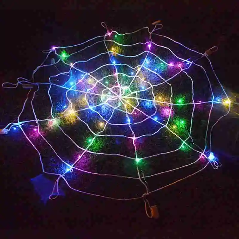

Halloween Decoration Outdoor Fancy Dress Giant Spider Web Party Props Decor LED