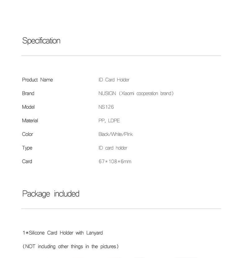 Xiaomi Nusign ID держатель карточки IC с Нейлоновый Шнур для сотрудника именной Обложка на удостоверение личности работы сертификат удостоверений личности для Бейджа