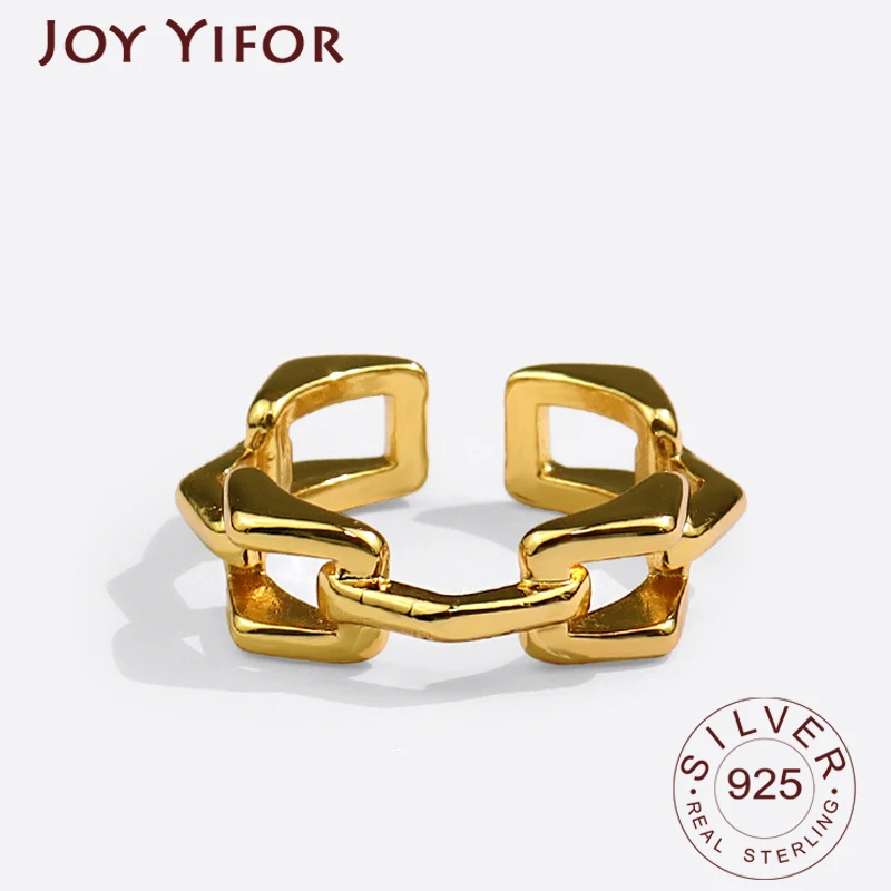 

Minimalist 925 Sterling Silver Width Rings for Women New Fashion Creative Hollow Geometric Handmade Party Jewelry Gifts