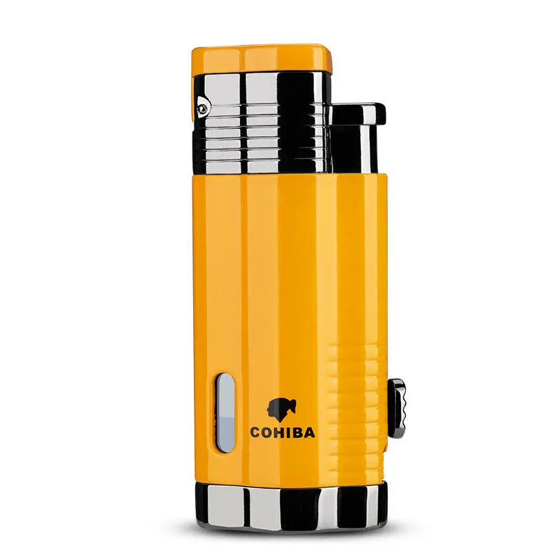Металлическая зажигалка Cohiba для сигар сигарет табака 3 фонарь ела струйное пламя