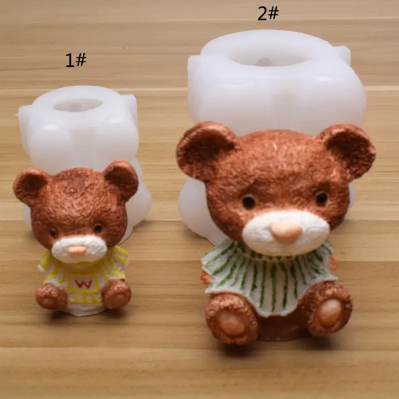 

Cartoon Bear Ice Tray Mould Silicone Soap Candle Ice Tray Resin Casting Molds R2LE