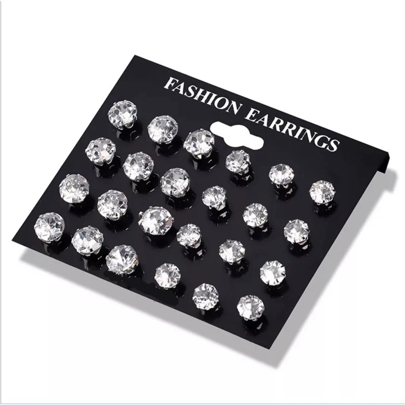 6/12 пар Кристальные серьги-гвоздики модные готические высокие вязаные Пирсинг