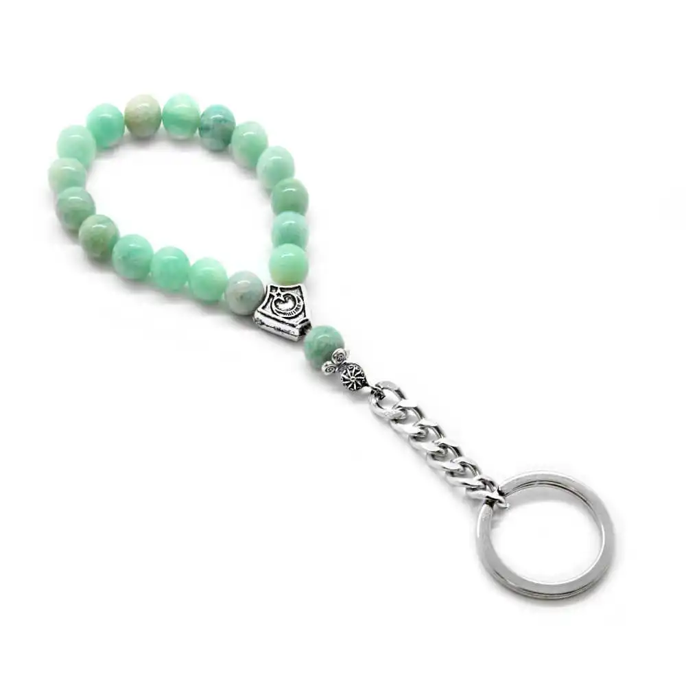 

Amazonit Natural Stone-chrome Steel Kombinli Rosary Keychain
