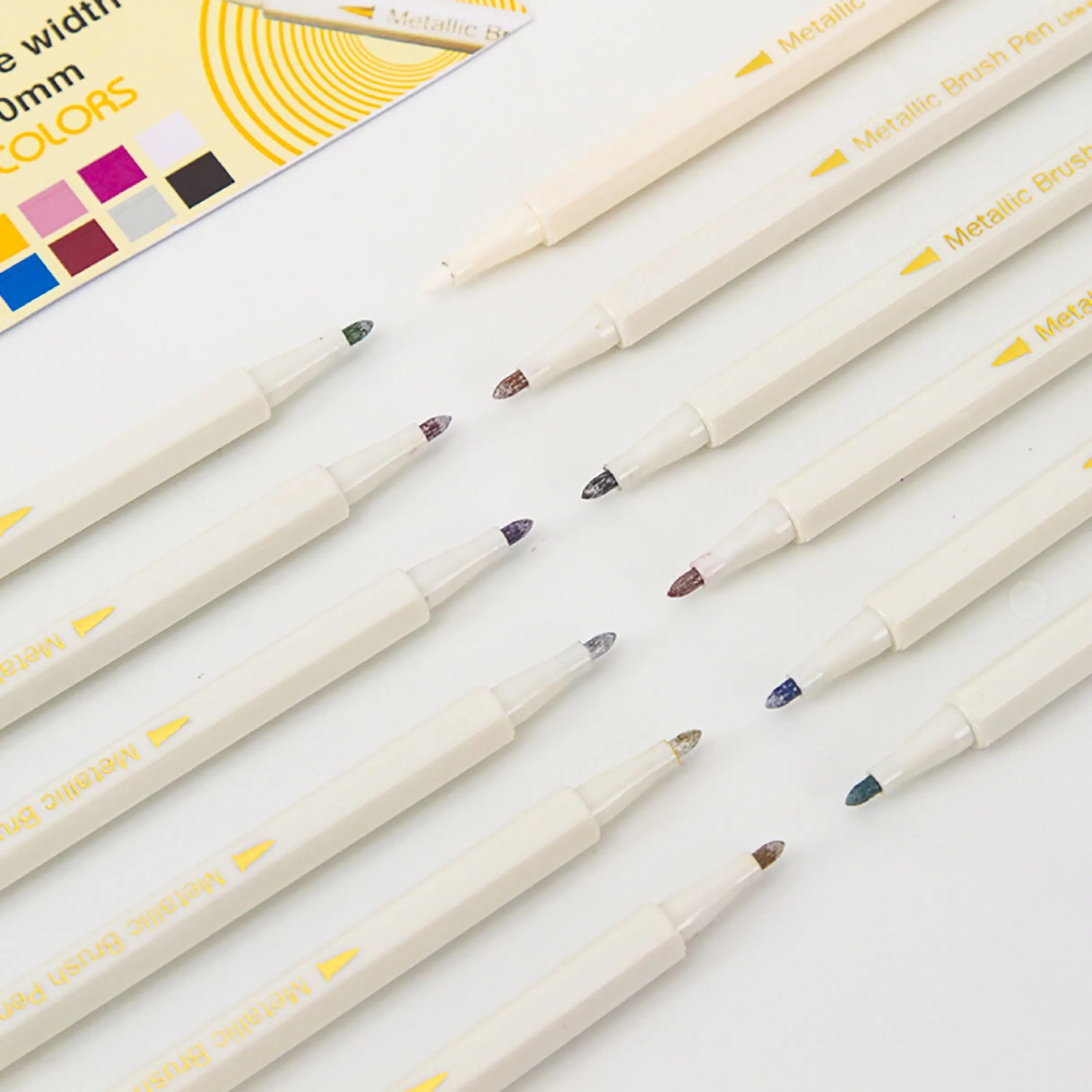 Металлические маркерные ручки набор из 12 разных цветов для книг раскрасок