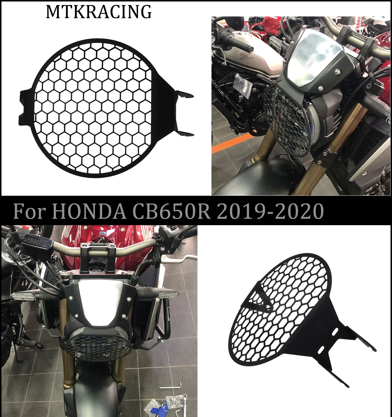 

Mtkracing for honda cb650r cb 650r cb650r cb 650r headlight grill decorative protective cover 2019-2020