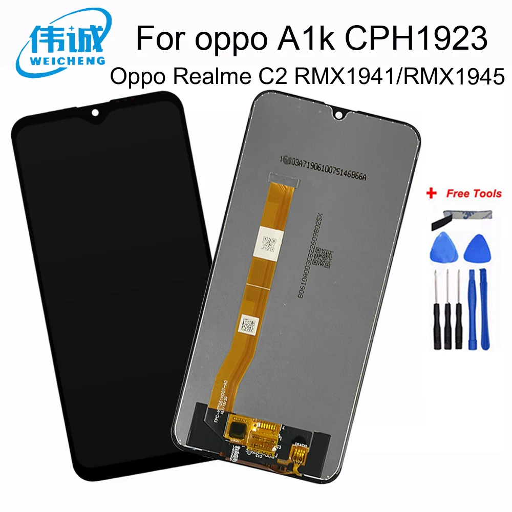 Черный 6 1 дюймов для Oppo A1k CPH1923/для Realme C2 RMX1941 RMX1945 ЖК-дисплей кодирующий