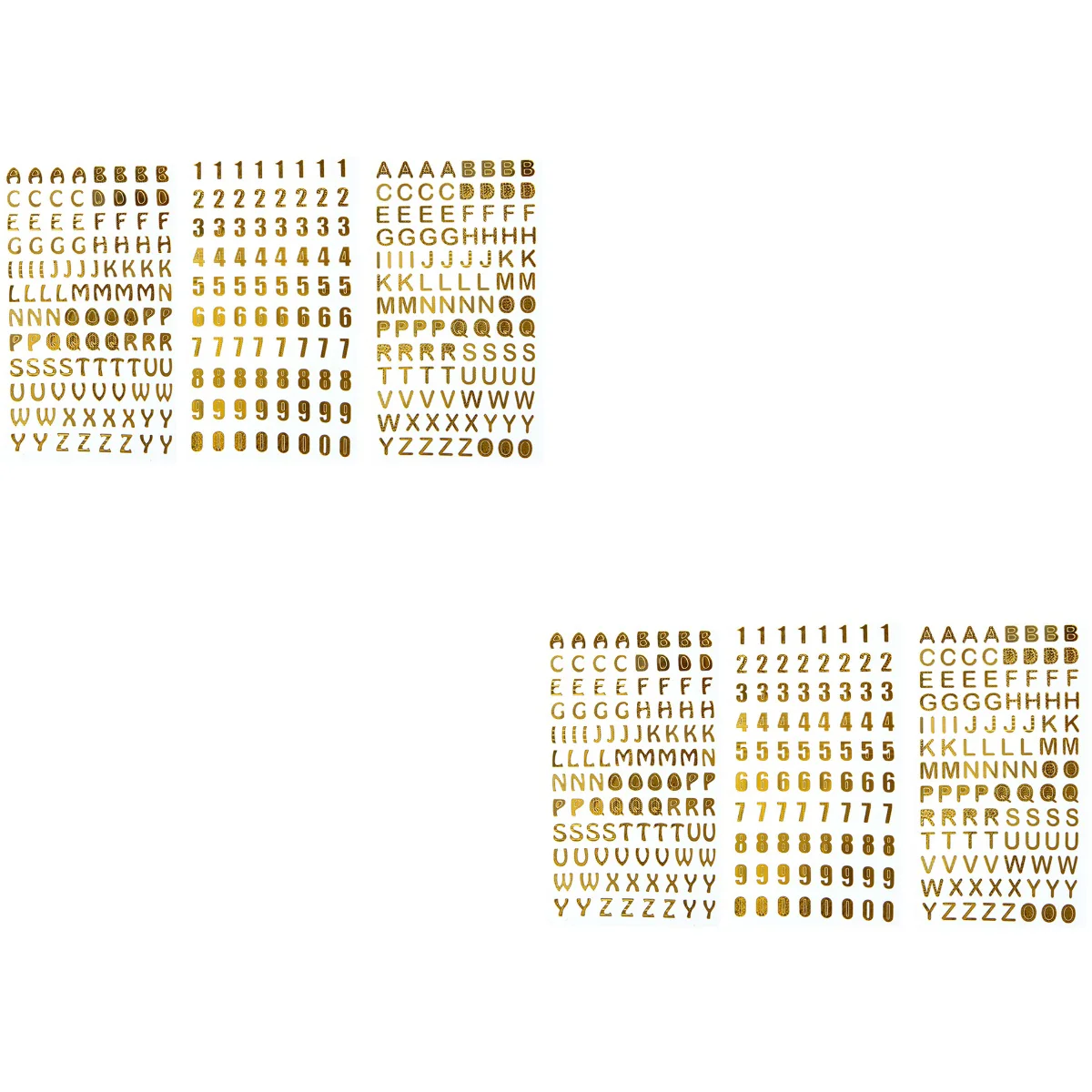 

6 Sheets Stickers Hot Stamping English Letters Numbers Notebook Decorative Adhesive Decals for Scrapbook Crafting Laptop