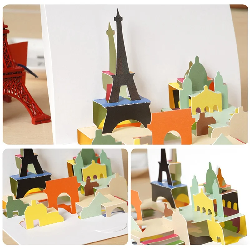 Простые 3D стерео открытки поздравительные на годовщину рождения складная