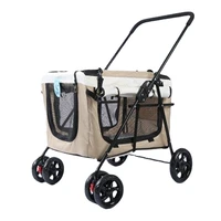 pet cat and dog stroller outdoor stroller portable lamp detachable folding bicycle bag dog carrier cat carrier