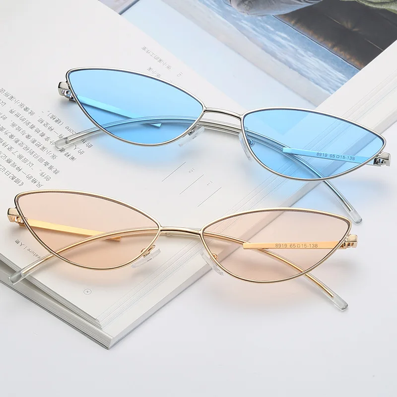 Солнцезащитные очки кошачий глаз женские винтажные маленькие брендовые